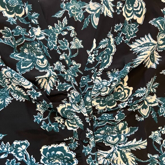 Veronica Beard Kent Silk Midi Dress Black Green Floral Size 6 - Picture 6 of 10